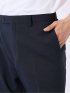 ストレッチ ウォッシャブル レギュラーフィット 2ボタン 2パンツ スーツ メランジ 紺