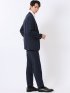 ストレッチ ウォッシャブル レギュラーフィット 2ボタン 2パンツ スーツ メランジ 紺