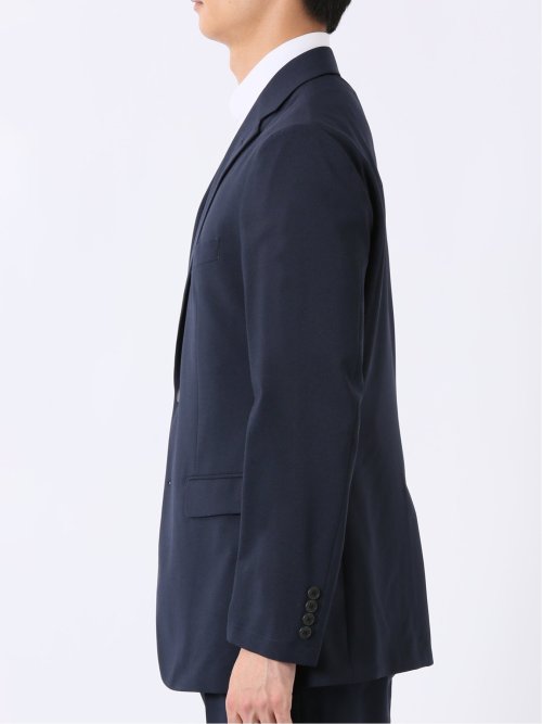 ストレッチ ウォッシャブル レギュラーフィット 2ボタン 2パンツ スーツ メランジ 紺