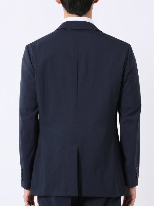 ストレッチ ウォッシャブル レギュラーフィット 2ボタン 2パンツ スーツ メランジ 紺