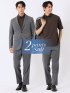 ストレッチ ウォッシャブル レギュラーフィット 2ボタン 2パンツ スーツ メランジ グレー