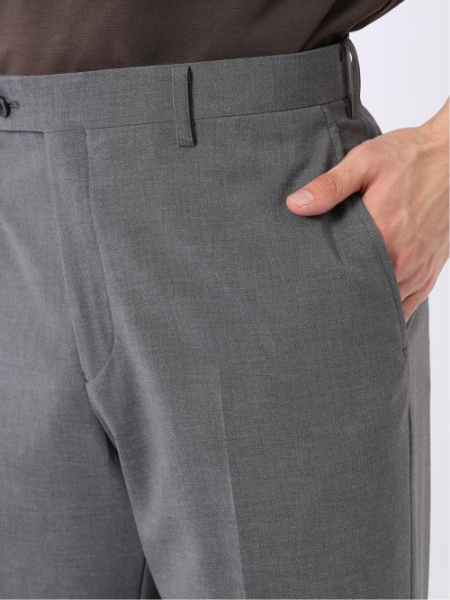 ストレッチ ウォッシャブル レギュラーフィット 2ボタン 2パンツ スーツ メランジ グレー