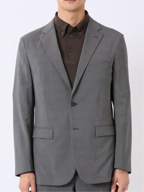 ストレッチ ウォッシャブル レギュラーフィット 2ボタン 2パンツ スーツ メランジ グレー