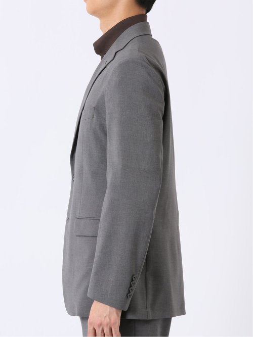 ストレッチ ウォッシャブル レギュラーフィット 2ボタン 2パンツ スーツ メランジ グレー