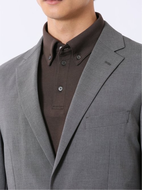 ストレッチ ウォッシャブル レギュラーフィット 2ボタン 2パンツ スーツ メランジ グレー