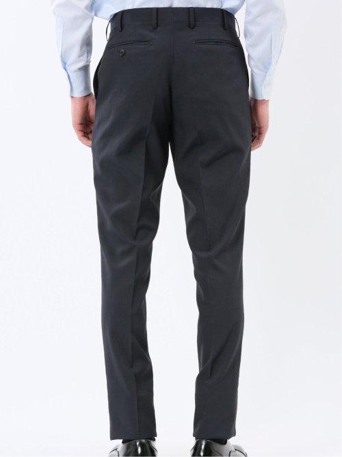 ストレッチウォッシャブル スリムフィット 2ボタン3ピーススーツ ストライプ紺