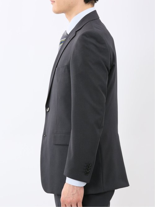 ストレッチ ウォッシャブル レギュラーフィット 2ボタン 3ピース スーツ チェック黒