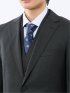光沢ウール混 スリムフィット 2ボタン3ピーススーツ 組織黒