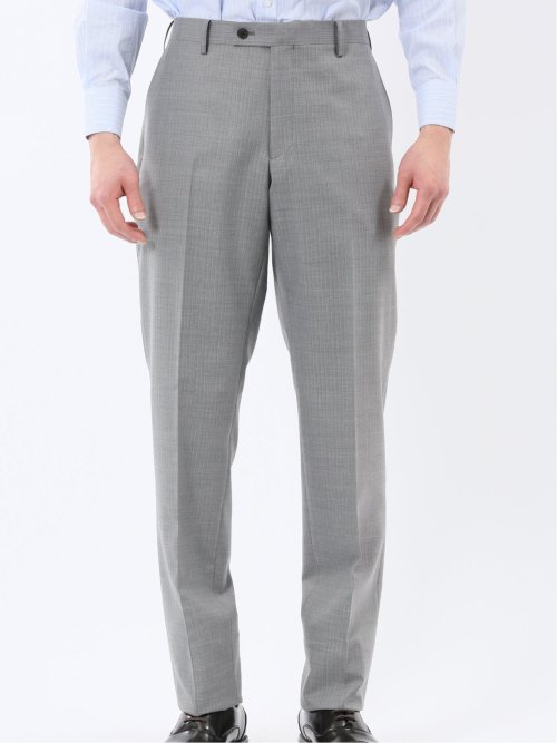 光沢ウール混 レギュラーフィット 2ボタン3ピーススーツ ストライプグレー