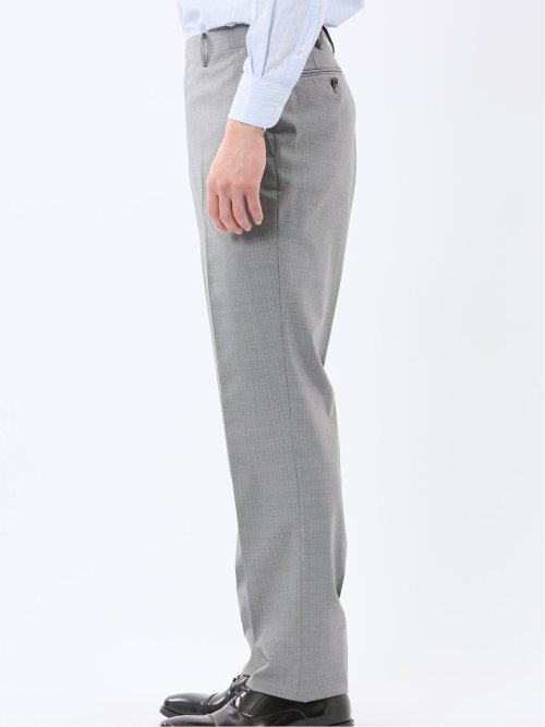 光沢ウール混 レギュラーフィット 2ボタン3ピーススーツ ストライプグレー