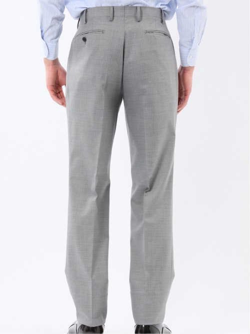 光沢ウール混 レギュラーフィット 2ボタン3ピーススーツ ストライプグレー