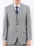 光沢ウール混 レギュラーフィット 2ボタン3ピーススーツ ストライプグレー