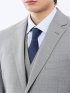 光沢ウール混 レギュラーフィット 2ボタン3ピーススーツ ストライプグレー