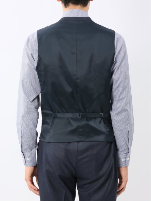 光沢ウール混 レギュラーフィット 2ボタン3ピーススーツ 組織青