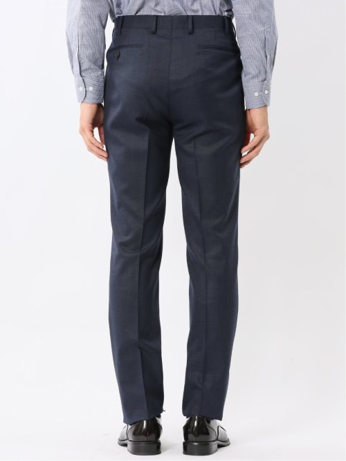 光沢ウール混 レギュラーフィット 2ボタン3ピーススーツ 組織青