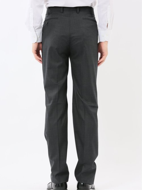 光沢ウール混 レギュラーフィット 2ボタン2ピーススーツ 組織グレー