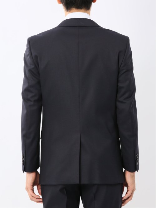 光沢ウール混 スリムフィット 2ボタン4ピース6WAYスーツ 組織紺