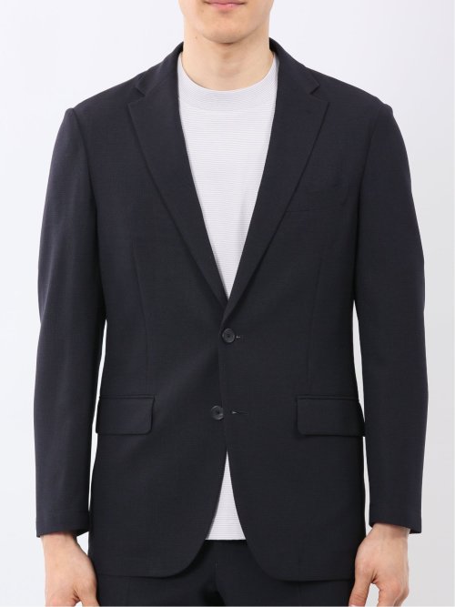 軽量 メッシュ レギュラーフィット 2ボタン 2ピース スーツ 組織 紺