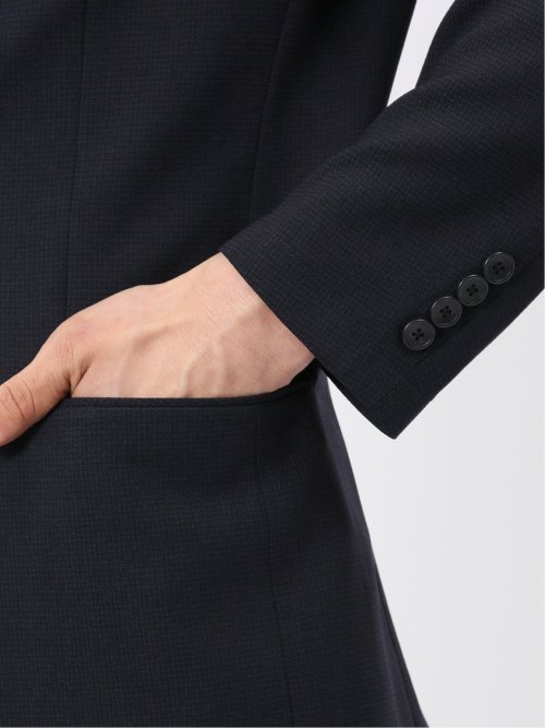 軽量 メッシュ レギュラーフィット 2ボタン 2ピース スーツ 組織 紺