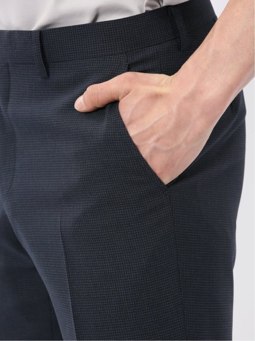 軽量 メッシュ レギュラーフィット 2ボタン 2ピース スーツ 組織 青