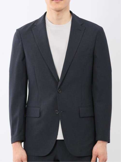 軽量 メッシュ レギュラーフィット 2ボタン 2ピース スーツ 組織 青