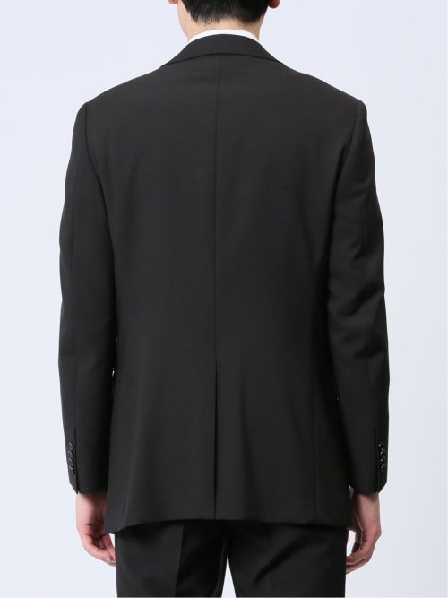 【WEB限定】裾上げ不要 ストレッチウォッシャブル 2ボタン2ピースノータック フォーマルスーツ 黒無地