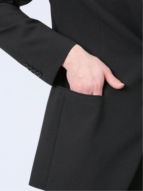 【WEB限定】裾上げ不要 ストレッチウォッシャブル 2ボタン2ピースノータック フォーマルスーツ 黒無地