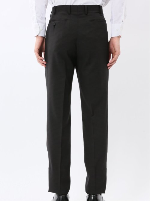 ストレッチウォッシャブル スリムフィット 2ボタン2ピーススーツ 組織黒