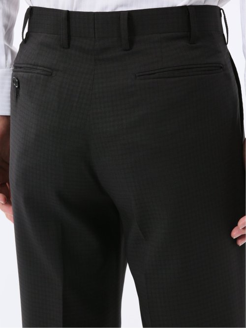 ストレッチウォッシャブル スリムフィット 2ボタン2ピーススーツ 組織黒