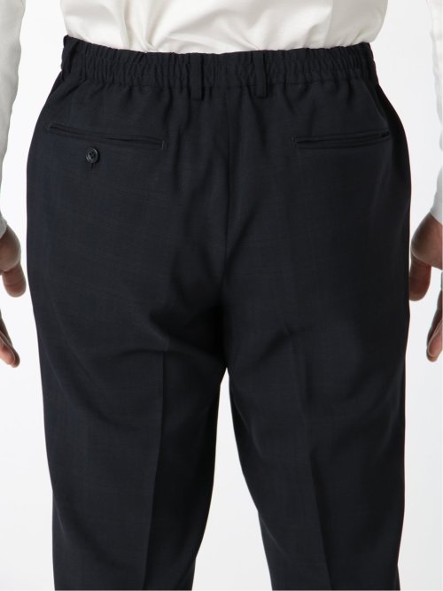 ストレッチウォッシャブル スリムフィット2ボタン2パンツスーツ 組織紺