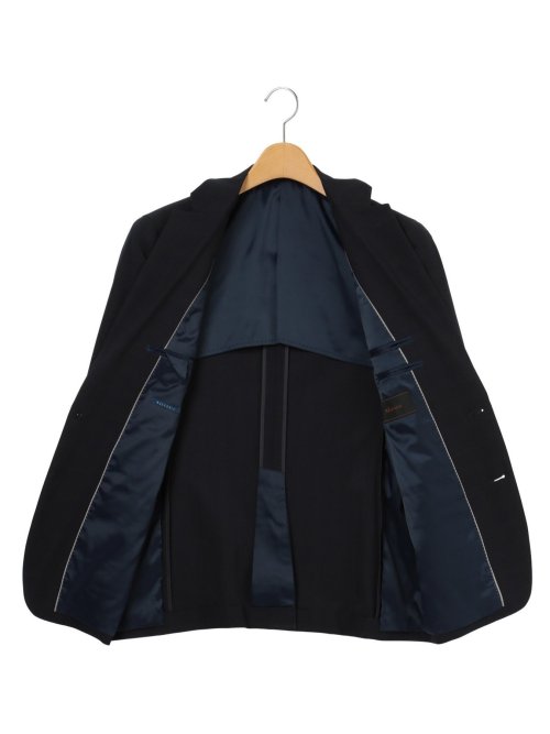 ストレッチウォッシャブル スリムフィット2ボタン2パンツスーツ 組織紺