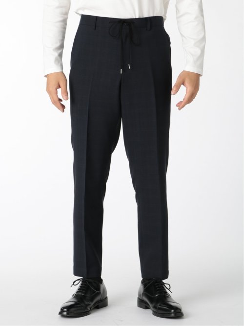 ストレッチウォッシャブル スリムフィット2ボタン2パンツスーツ 組織紺