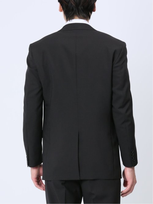 【WEB限定】裾上げ不要 ストレッチウォッシャブル 2ボタン2ピースワンタック フォーマルスーツ 黒無地