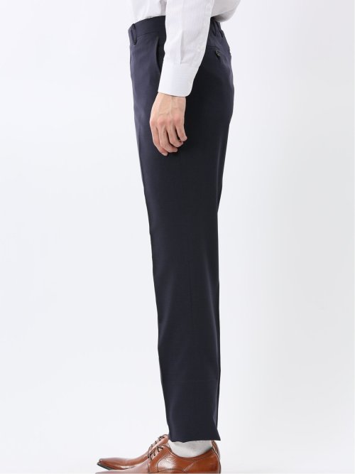 ストレッチウォッシャブル スリムフィット 2ボタン2ピーススーツ 組織紺