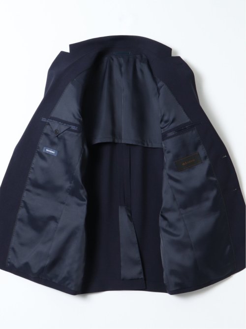 ストレッチウォッシャブル スリムフィット 2ボタン2ピーススーツ 組織紺