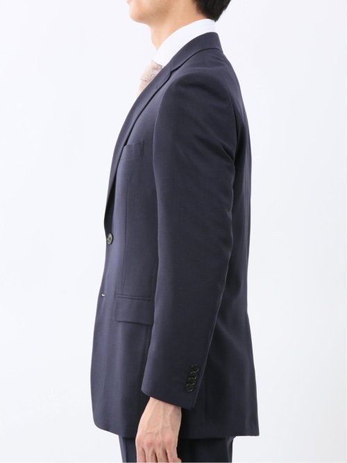 ストレッチウォッシャブル スリムフィット 2ボタン2ピーススーツ 組織紺