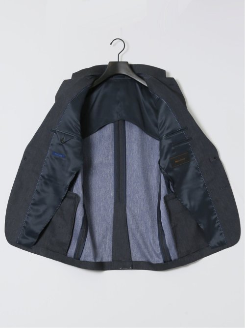 ストレッチウォッシャブル スリムフィット 2ボタン3ピーススーツ デニムライク