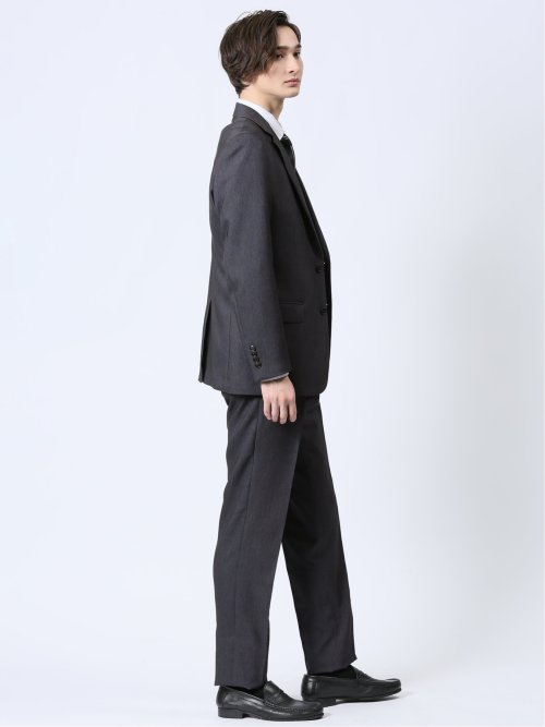 ストレッチウォッシャブル スリムフィット 2ボタン3ピーススーツ デニムライク