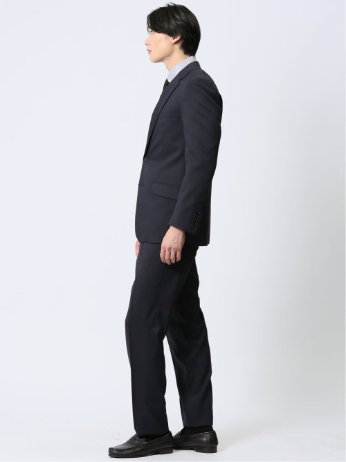 ストレッチウォッシャブル レギュラーフィット 2ボタン2ピーススーツ ウィンドペン紺