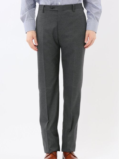 ウール調 ストレッチウォッシャブル レギュラーフィット 2ボタン2ピーススーツ 組織グレー