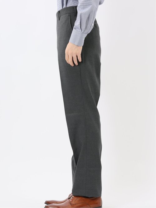 ウール調 ストレッチウォッシャブル レギュラーフィット 2ボタン2ピーススーツ 組織グレー