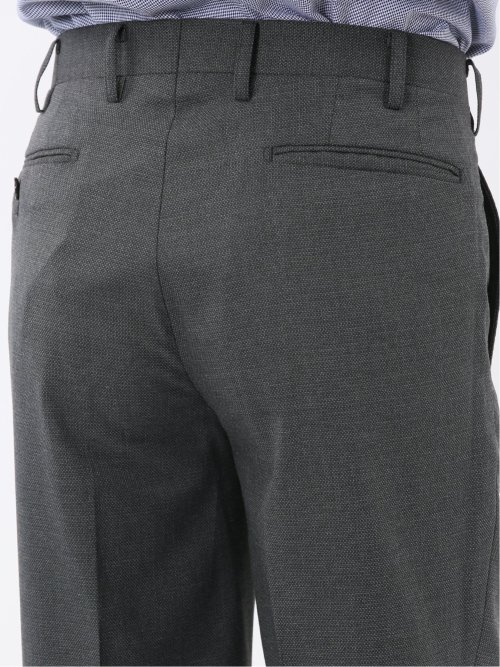 ウール調 ストレッチウォッシャブル レギュラーフィット 2ボタン2ピーススーツ 組織グレー