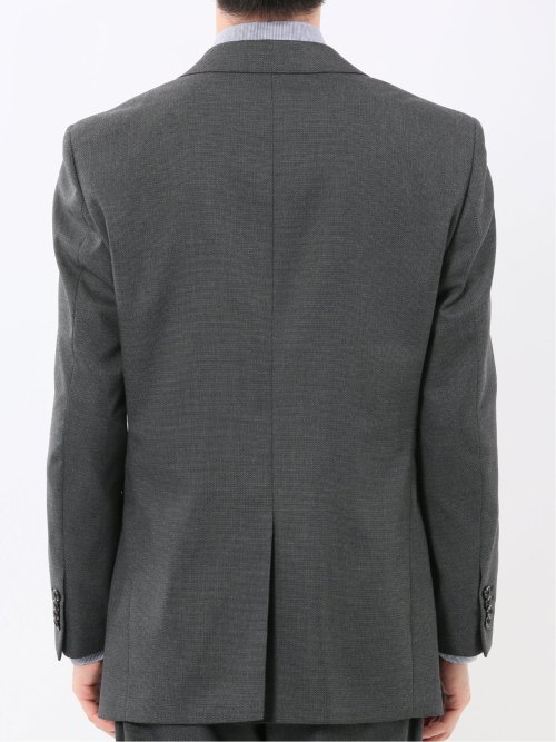 ウール調 ストレッチウォッシャブル レギュラーフィット 2ボタン2ピーススーツ 組織グレー