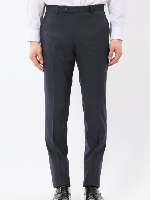 ストレッチウォッシャブル レギュラーフィット 2ボタン2ピーススーツ シャドーストライプ紺