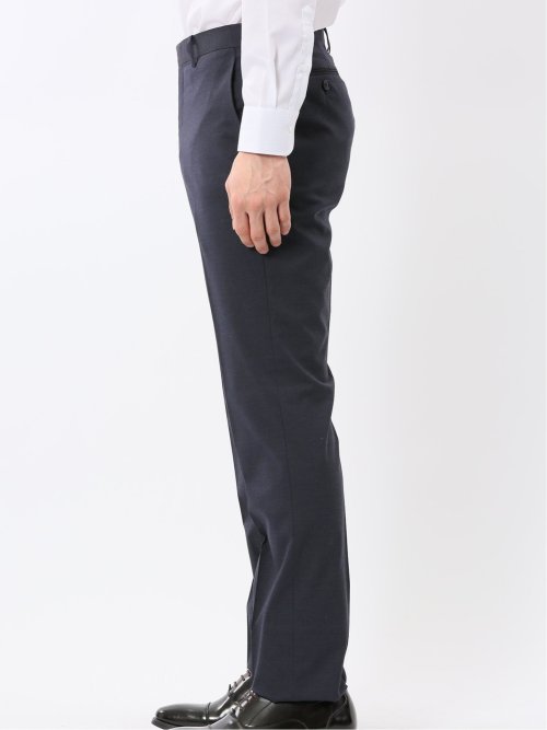 ストレッチウォッシャブル レギュラーフィット 2ボタン2ピーススーツ シャドーストライプ紺