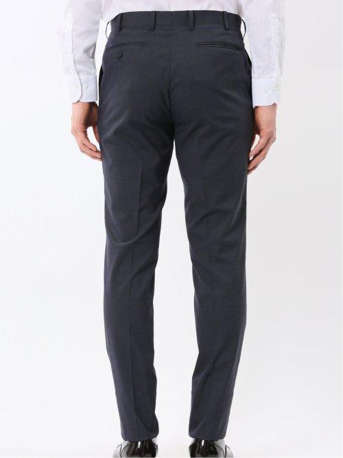 ストレッチウォッシャブル レギュラーフィット 2ボタン2ピーススーツ シャドーストライプ紺