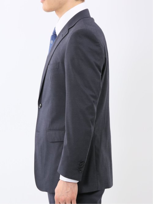 ストレッチウォッシャブル レギュラーフィット 2ボタン2ピーススーツ シャドーストライプ紺