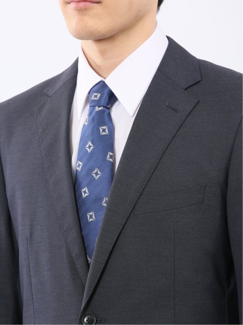 ストレッチウォッシャブル レギュラーフィット 2ボタン2ピーススーツ シャドーストライプ紺