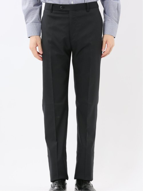 ウール調 ストレッチウォッシャブル レギュラーフィット 2ボタン2ピーススーツ ツイル黒