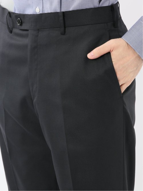 ウール調 ストレッチウォッシャブル レギュラーフィット 2ボタン2ピーススーツ ツイル黒